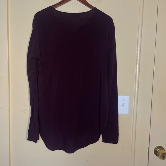 Cloth & Stone Purple Lace-Up Top
